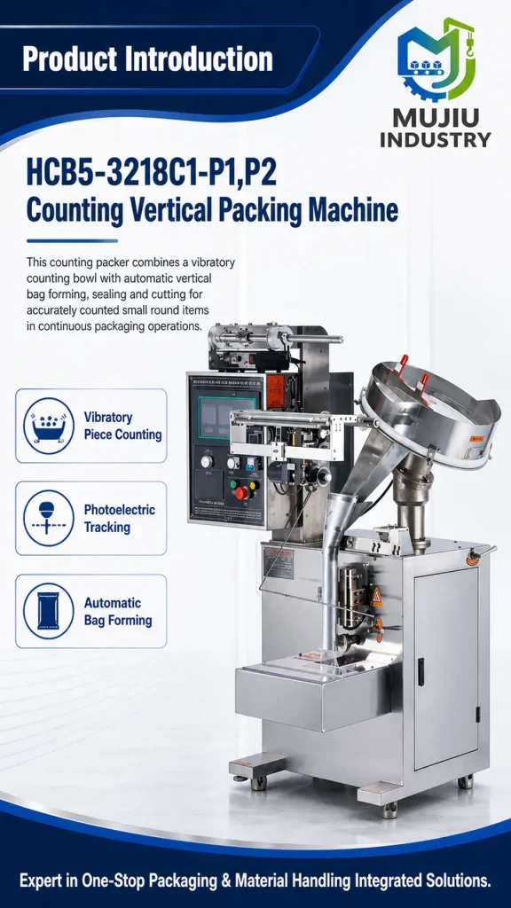 HCB5-3218C1-P1 Automatic Counting Packing Machine with Vibratory Bowl for Candies Hardware Components VFFS Sachet Filler - Detail image 1