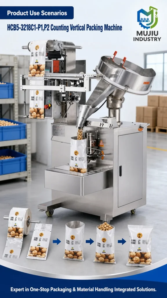HCB5-3218C1-P1 Automatic Counting Packing Machine with Vibratory Bowl for Candies Hardware Components VFFS Sachet Filler - Detail image 4