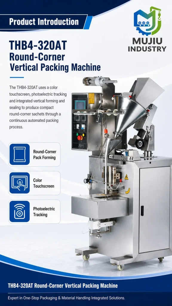 THB4-320AT Automatic Round-Corner Vertical Packing Machine for Sugar Oats Seasoning Sachet Pouch VFFS Filler - Detail image 1