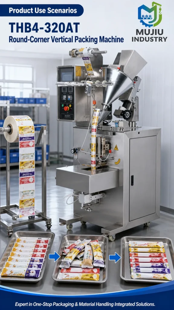 THB4-320AT Automatic Round-Corner Vertical Packing Machine for Sugar Oats Seasoning Sachet Pouch VFFS Filler - Detail image 4