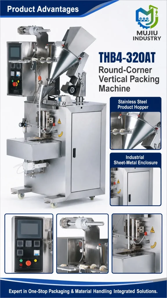THB4-320AT Automatic Round-Corner Vertical Packing Machine for Sugar Oats Seasoning Sachet Pouch VFFS Filler - Detail image 5
