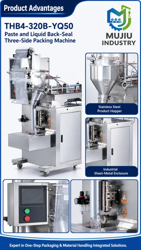 Automatic Liquid Paste Packing Machine Back Seal 3 Side Seal Sachet Pouch Filling Machine VFFS for Sauce Honey Shampoo - Detail image 5