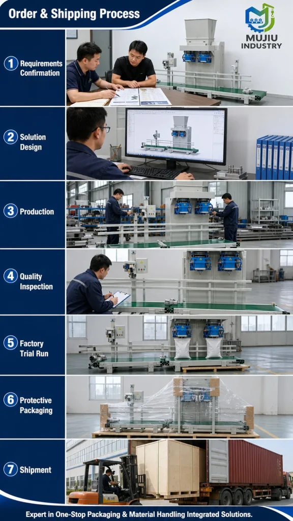YZ-A25FJS Automatic Double Station Powder Packing Machine 25-60kg Heavy Bag Filler with Weighing Sewing Conveyor - Detail image 6
