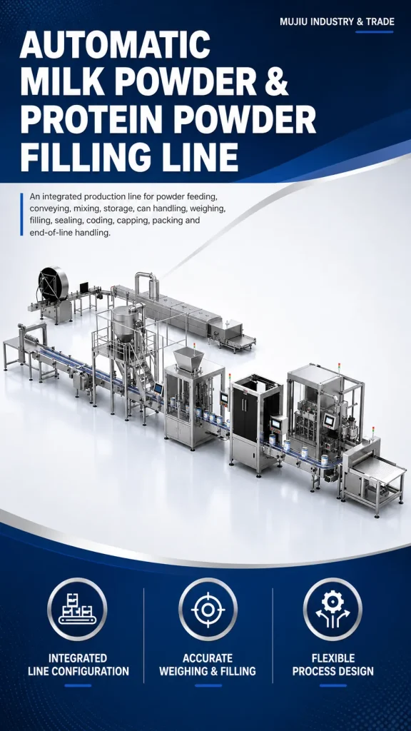 Fully Automatic Powder Can Filling Production Line Milk Protein Powder Sealing Packaging Custom Filling Machine - Detail image 1