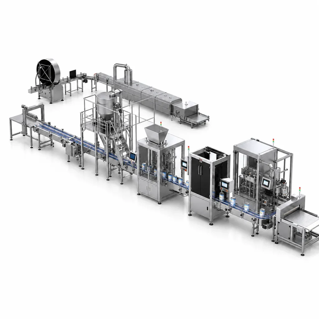 Fully Automatic Powder Can Filling Production Line Milk Protein Powder Sealing Packaging Custom Filling Machine - Main image 1