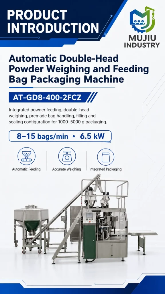 Automatic Double-Head 1-5kg Powder Bag Packaging Machine AT-GD8-400-2FCZ for Large Starch Flour Pouch - Detail image 1