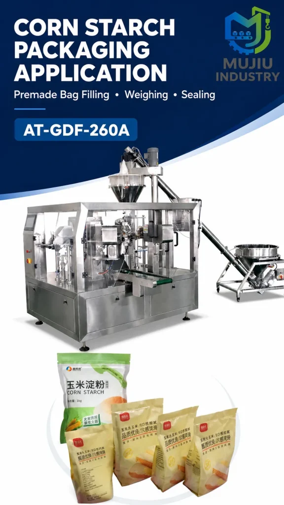 Automatic Premade Pouch Powder Packaging Machine AT-GDF-260A 2kg Bag Filling and Sealing Machine for Corn Starch Flour - Detail image 5