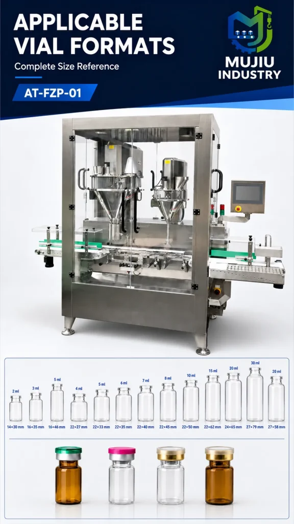 MUJIU Dual Head Rotary Automatic Filling Machine AT-FZP-01 Adjustable Speed 2-30ml Glass Vials Tubes Food Packaging Gear-Driven - Detail image 5