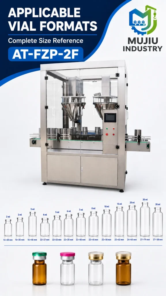 0-100 Bottles Per Minute Twin Head Weighing Filling Machine AT-FZP-2F Enclosed 304 Stainless Steel Vial Cans Powder Filler Touch - Detail image 5