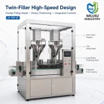 0-100 Bottles Per Minute Twin Head Weighing Filling Machine AT-FZP-2F Enclosed 304 Stainless Steel Vial Cans Powder Filler Touch - Main image 3