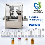 0-100 Bottles Per Minute Twin Head Weighing Filling Machine AT-FZP-2F Enclosed 304 Stainless Steel Vial Cans Powder Filler Touch - Main image 4