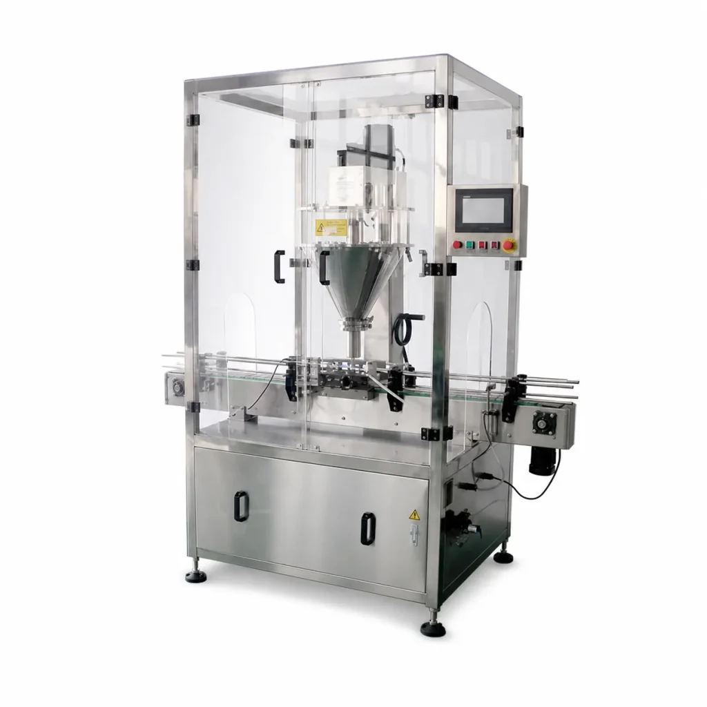 AT-FZX-03 Enclosed Linear Single Head Powder Filling Machine 10-2000g Auger Filler Spice Milk Herb Powder Glass Plastic Cans - Main image 1