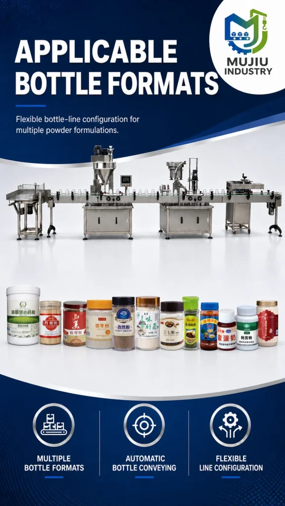 Fully Automatic Powder Bottle Filling Capping Production Line 5-2000g High Precision Plastic Can Machine Customizable - Detail image 5