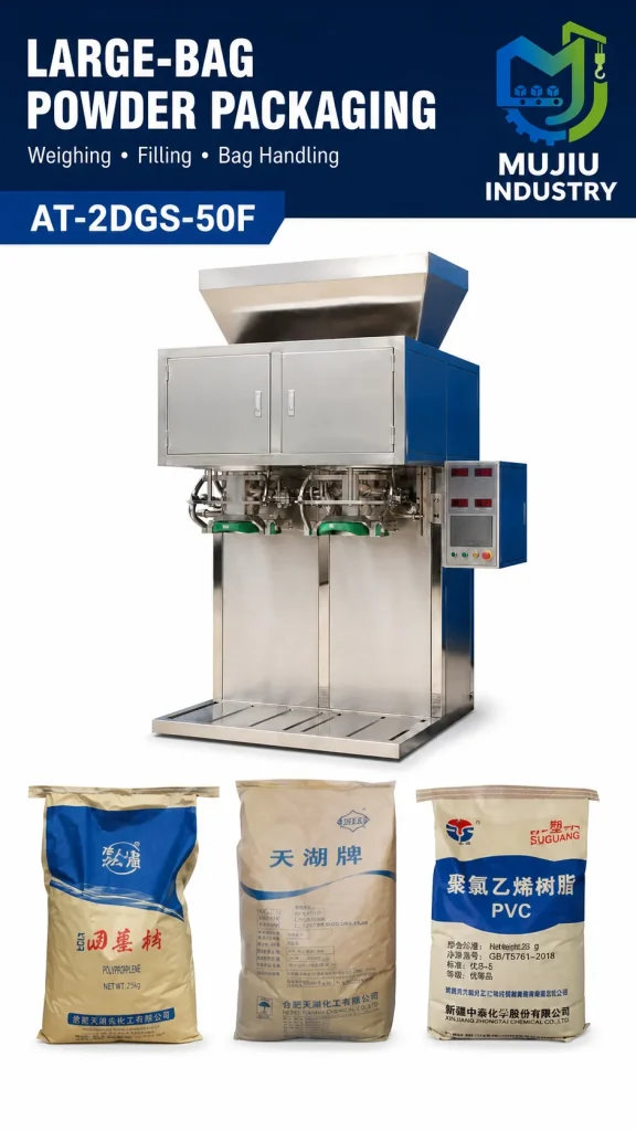 Automatic Double-Helix 5-50kg Powder Filling Machine AT-2DGS-50F Twin Outlet Bagging Machine for High Output - Detail image 5
