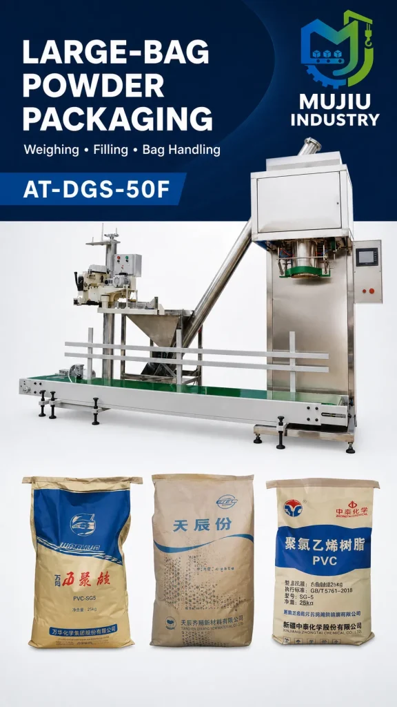 Automatic 5-50kg Powder Weighing and Filling Packaging Line AT-DGS-50F Integrated Bagging Machine for Starch Chemical - Detail image 5