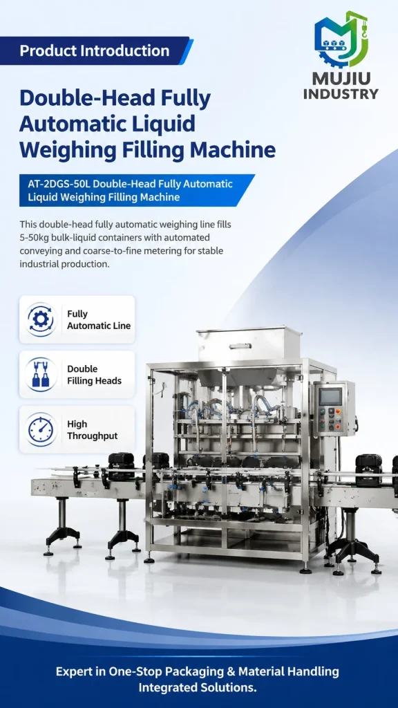 Automatic 2-Head Liquid Weighing Filling Machine 5-50kg AT-2DGS-50L Industrial Pail Drum Filler for Oil Detergent Fertilizer - Detail image 1