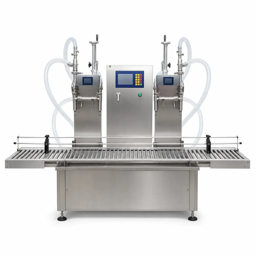 Semi-Automatic 2-Head Liquid Weighing Filling Machine 5-50kg AT-2DGS-50Y Industrial Pail Drum Filler for Oil Detergent - Main image 1
