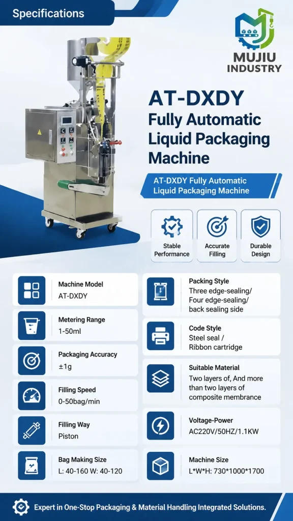 Automatic Liquid Sachet Packing Machine 1-50ml AT-DXDY Fully Automatic Honey Ketchup Sauce Pouch Packaging Machine - Detail image 2