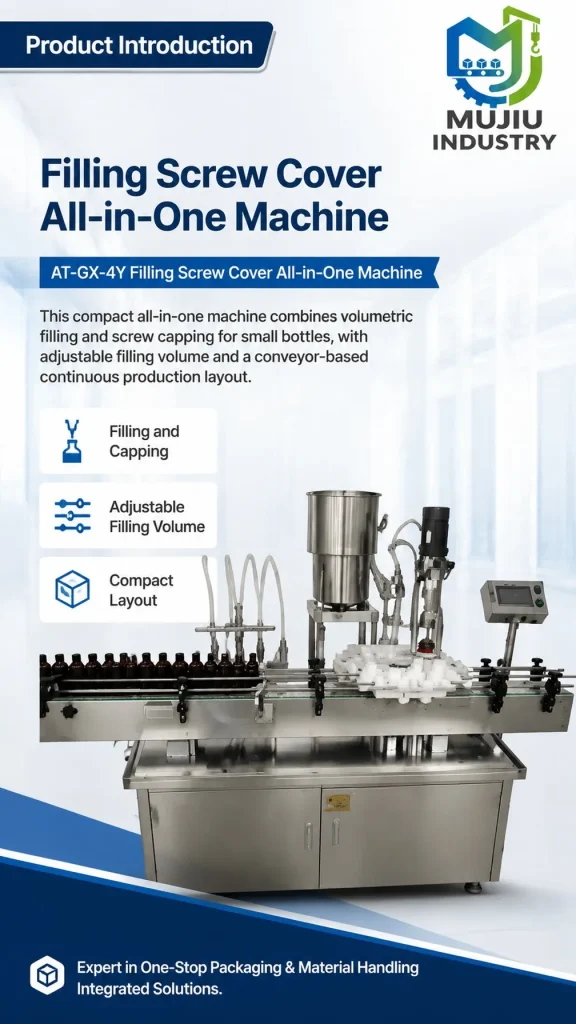 Automatic 4-Nozzle Bottle Filling Screw Capping Machine 30-1000ml AT-GX-4Y Monoblock Liquid Filler for Syrup Beverage - Detail image 1