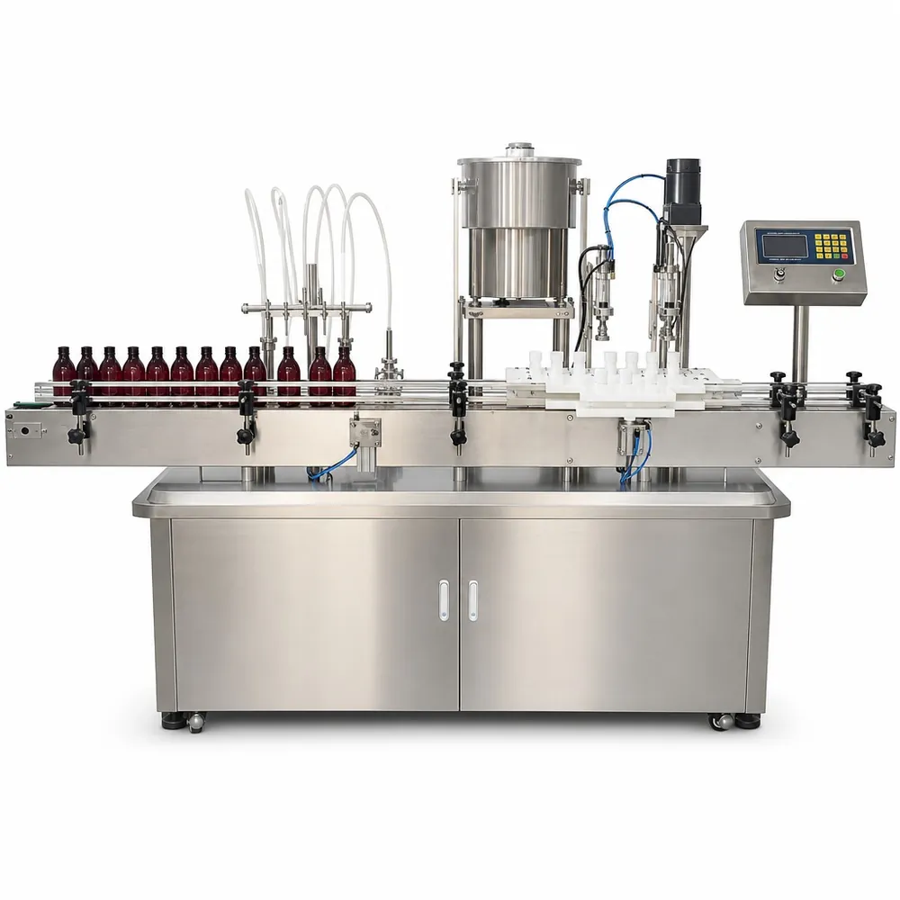 Automatic 4-Nozzle Bottle Filling Screw Capping Machine 30-1000ml AT-GX-4Y Monoblock Liquid Filler for Syrup Beverage - Main image 1