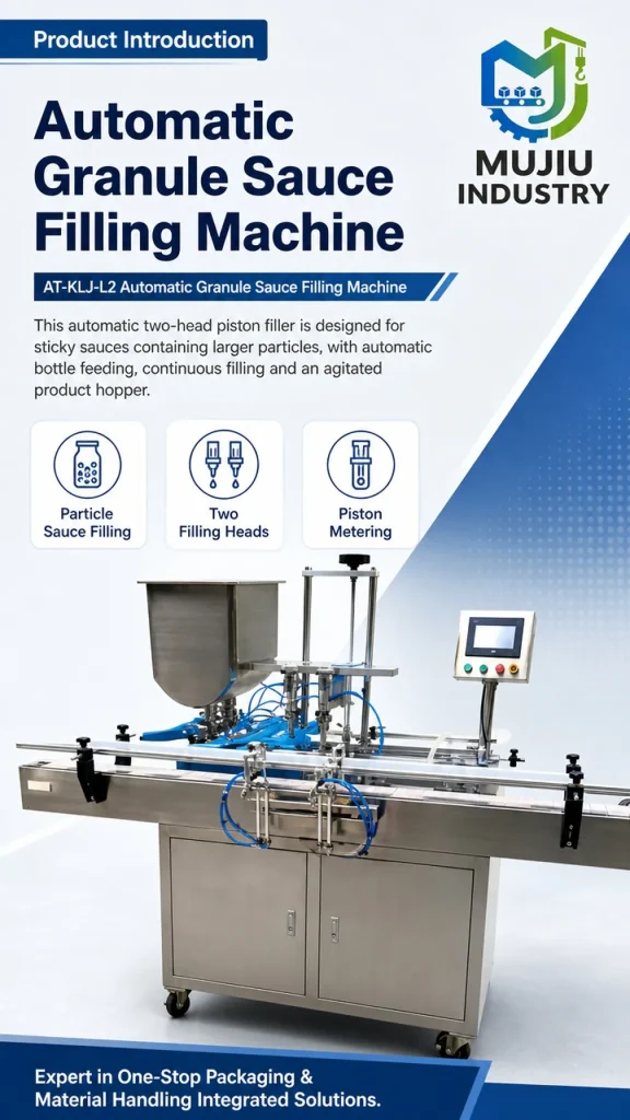 Automatic 2-Nozzle Granule Sauce Filling Machine 100-1000ml AT-KLJ-L2 Piston Paste Filler with Agitated Hopper - Detail image 1