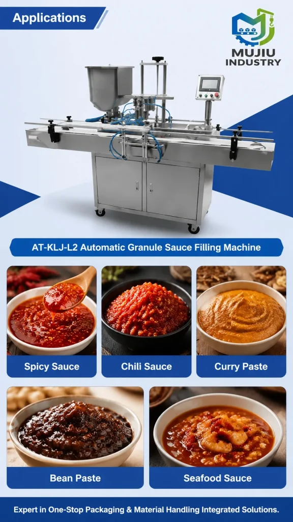 Automatic 2-Nozzle Granule Sauce Filling Machine 100-1000ml AT-KLJ-L2 Piston Paste Filler with Agitated Hopper - Detail image 5