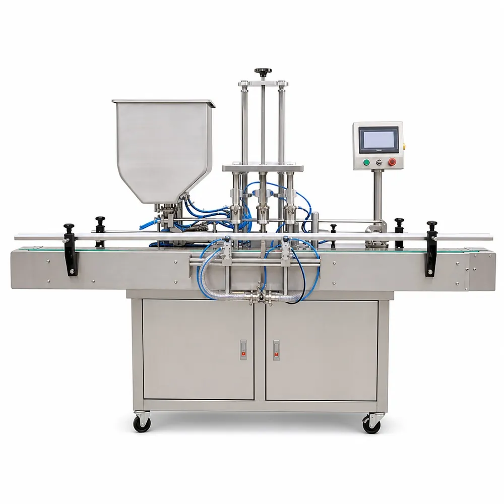 Automatic 2-Nozzle Granule Sauce Filling Machine 100-1000ml AT-KLJ-L2 Piston Paste Filler with Agitated Hopper - Main image 1