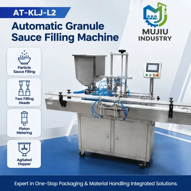 Automatic 2-Nozzle Granule Sauce Filling Machine 100-1000ml AT-KLJ-L2 Piston Paste Filler with Agitated Hopper - Main image 2