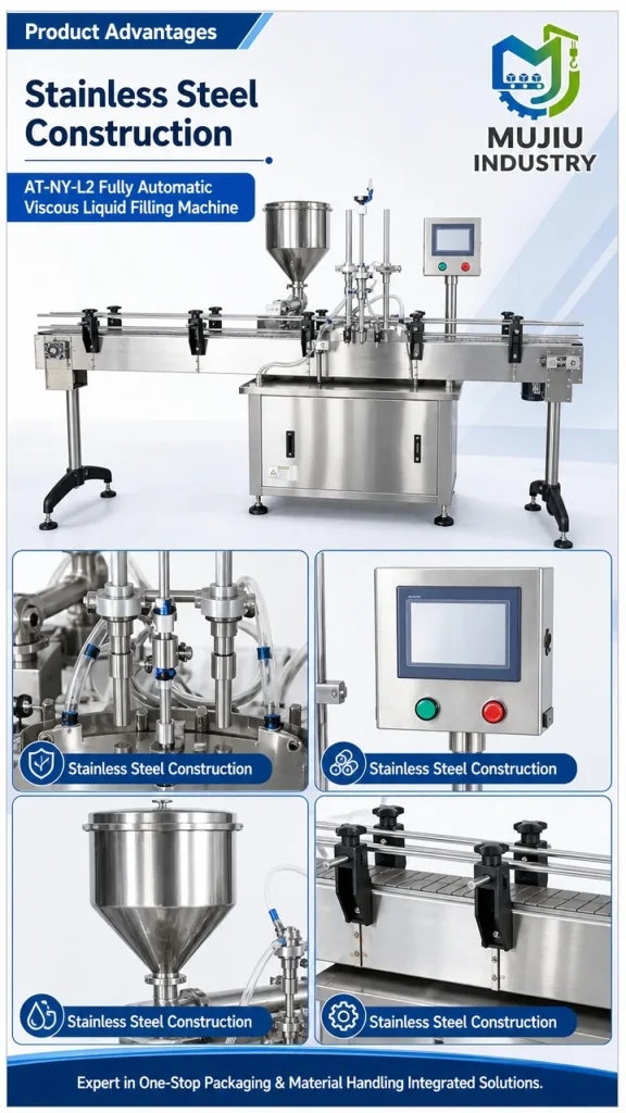Automatic 2-Head Viscous Liquid Filling Machine AT-NY-L2 Fully Automatic Anti-Drip Bottle Filler for Honey Lubricant Oil - Detail image 4