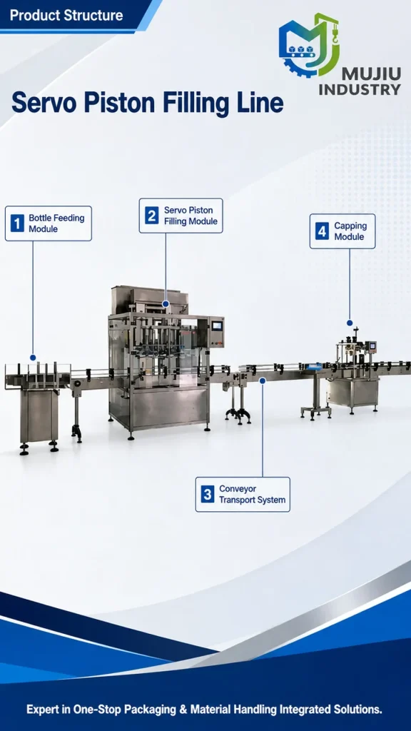 Automatic Servo Piston Filling Line 100-1000ml Integrated Bottle Feeding Capping Machine for Sauce Honey Shampoo - Detail image 3
