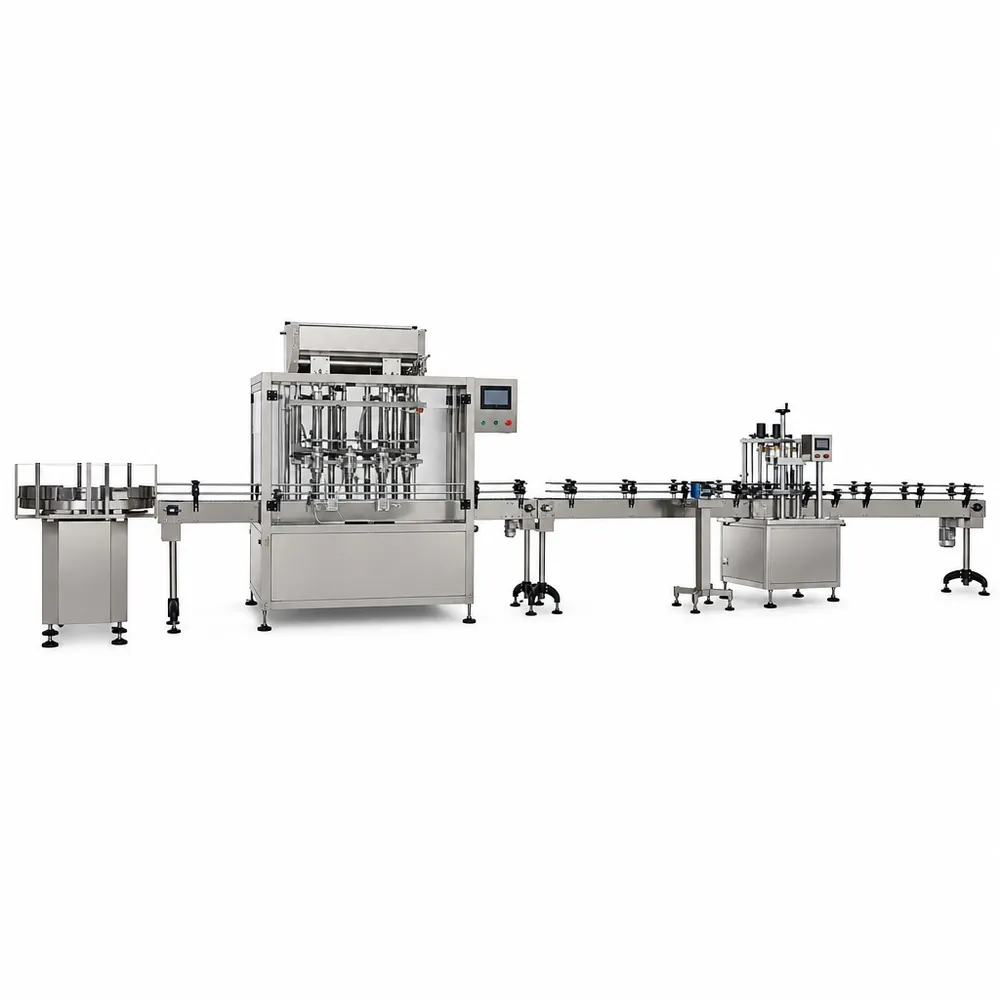 Automatic Servo Piston Filling Line 100-1000ml Integrated Bottle Feeding Capping Machine for Sauce Honey Shampoo - Main image 1