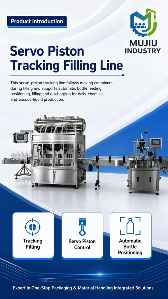Automatic 6-Head Servo Piston Tracking Filling Machine Integrated Continuous Bottling Line for Shampoo Detergent - Detail image 1