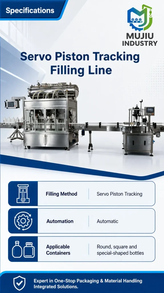 Automatic 6-Head Servo Piston Tracking Filling Machine Integrated Continuous Bottling Line for Shampoo Detergent - Detail image 2