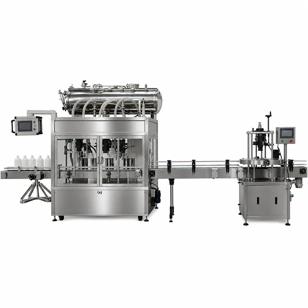 Automatic 6-Head Servo Piston Tracking Filling Machine Integrated Continuous Bottling Line for Shampoo Detergent - Main image 1
