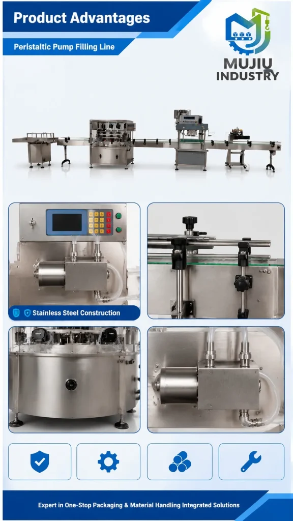 Automatic Peristaltic Pump Filling Capping Line 100-1000ml Integrated Bottle Filler for Essential Oil Syrup - Detail image 4