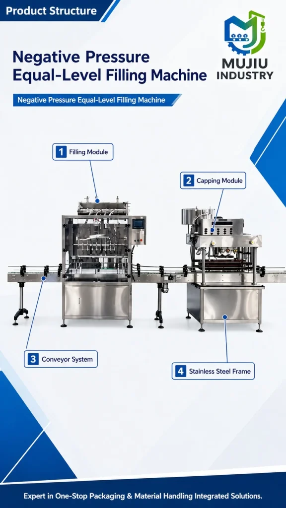 Automatic 12-Head Negative Pressure Equal-Level Filling Machine for Wine Soy Sauce Vinegar Integrated Capping Line - Detail image 3