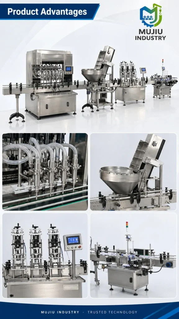 Automatic Chili Sauce Filling Capping Labeling Production Line 30-1000ml Integrated Piston Filler for Beef Sauce Jam - Detail image 4