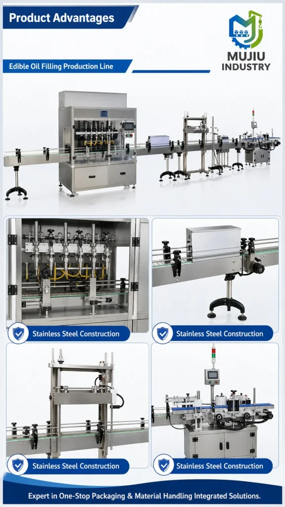 Automatic Edible Oil Filling Production Line 500-6000ml Roots Flowmeter Integrated Bottling Machine for Cooking Oil - Detail image 4