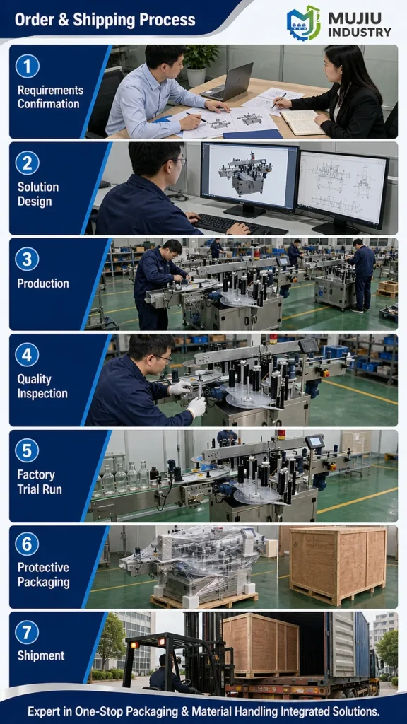 Expert MUJIU AT-TB-SM Fully Automatic Double-Sided Adhesive Sticker Labeling Machine for Flat Round Square Bottles - Detail image 6