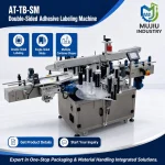Expert MUJIU AT-TB-SM Fully Automatic Double-Sided Adhesive Sticker Labeling Machine for Flat Round Square Bottles - Main image 6