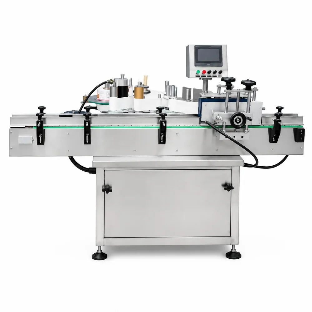 MUJIU AT-TB-YP High-Speed Fully Automatic Vertical Round Bottle Adhesive Sticker Labeling Machine for Jars and Cans - Main image 1