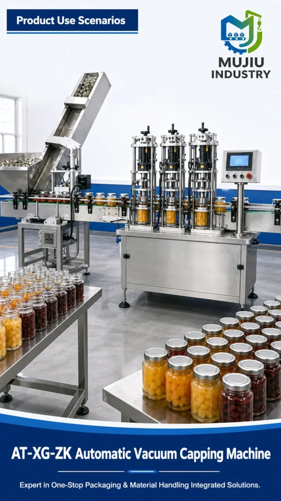Fully Automatic Vacuum Twist-off Capping Machine 3600BPH 3-Head AT-XG-ZK Linear High Speed for Glass Jars - Detail image 4