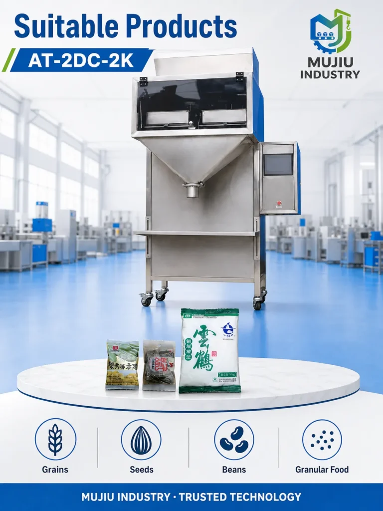 Semi-Automatic 2kg Granule Weighing Machine AT-2DC-2K Double Hopper Granular Filler for Grains Seeds Beans - Detail image 4