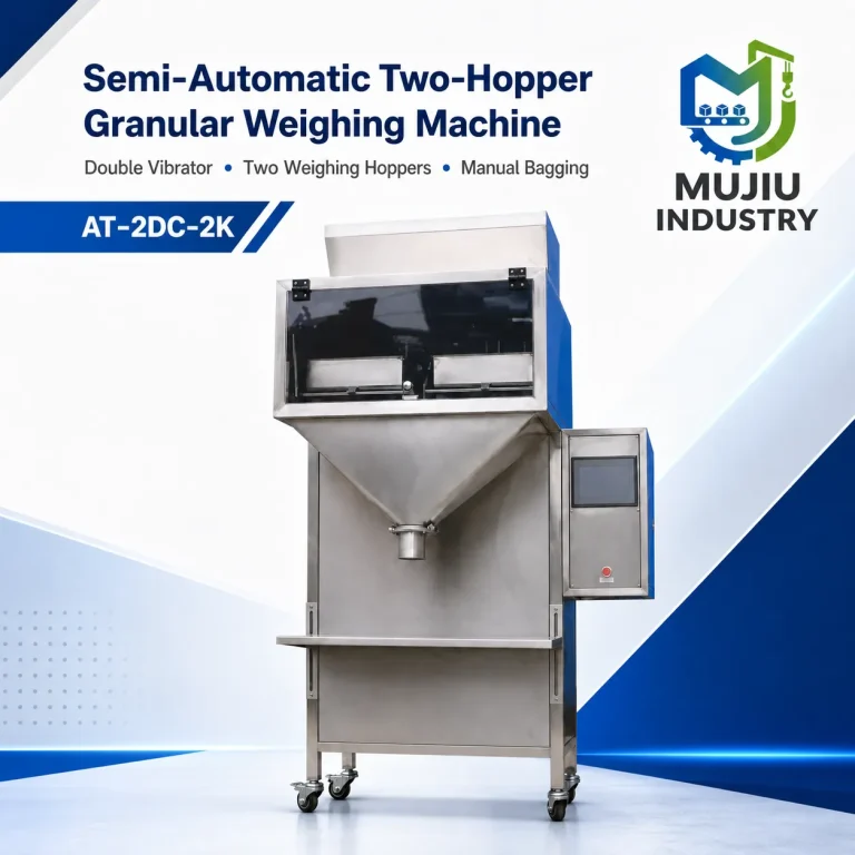 Semi-Automatic 2kg Granule Weighing Machine AT-2DC-2K Double Hopper Granular Filler for Grains Seeds Beans - Main image 2