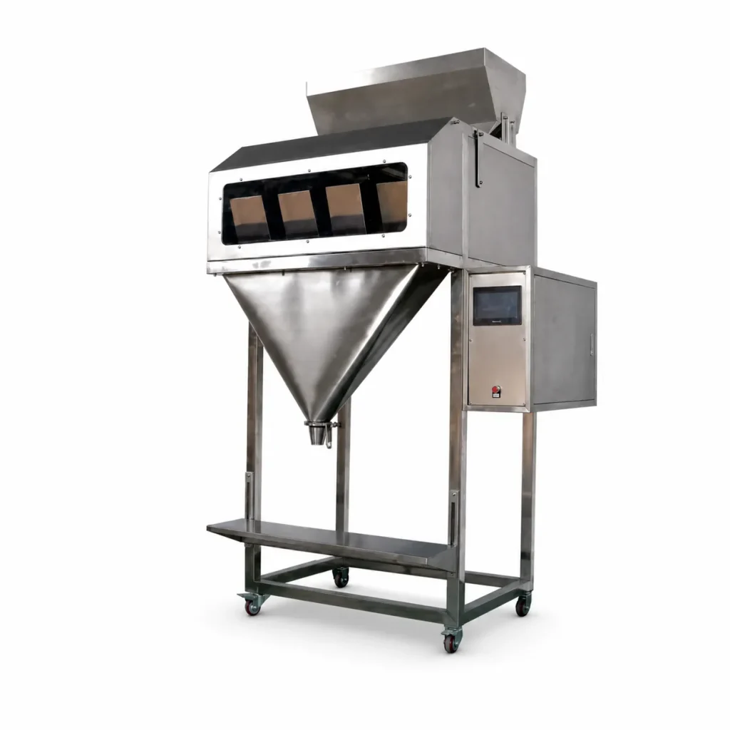 High Speed 50BPM Semi-Automatic 2kg Four-Hopper Granule Weighing Machine AT-4DC-2K for Seeds Grains Beans - Main image 1