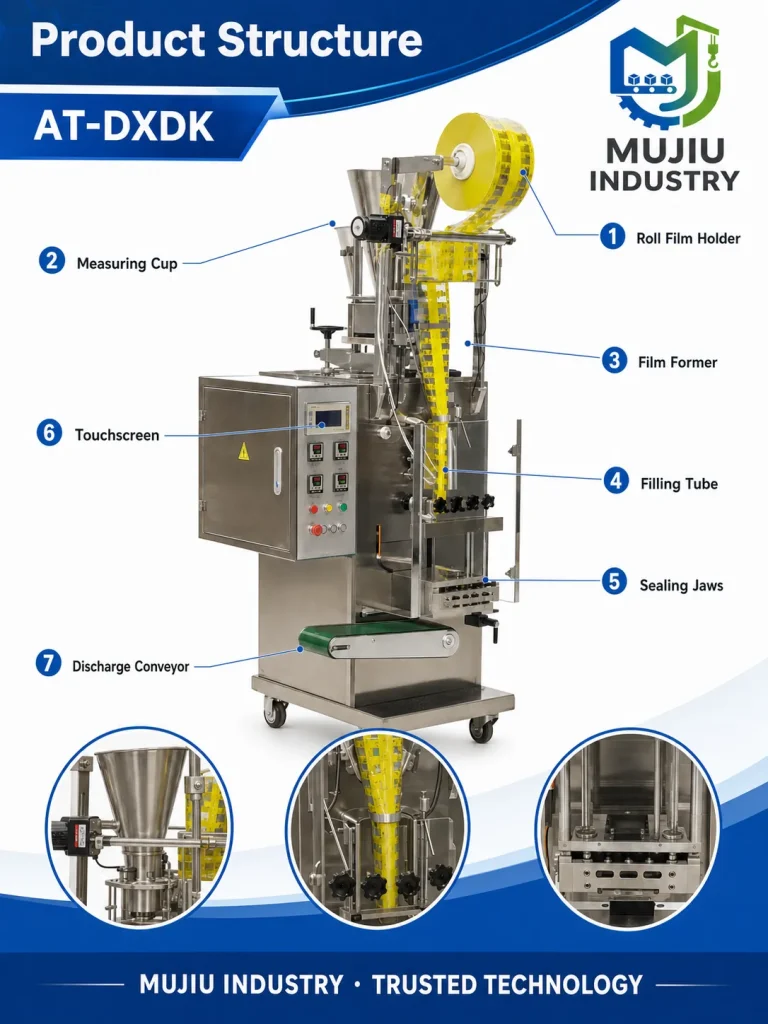 Automatic 1-50g Small Pouch Granule Packaging Machine AT-DXDK VFFS Roll Film Bagging Machine for Seeds Sugar Beans - Detail image 3