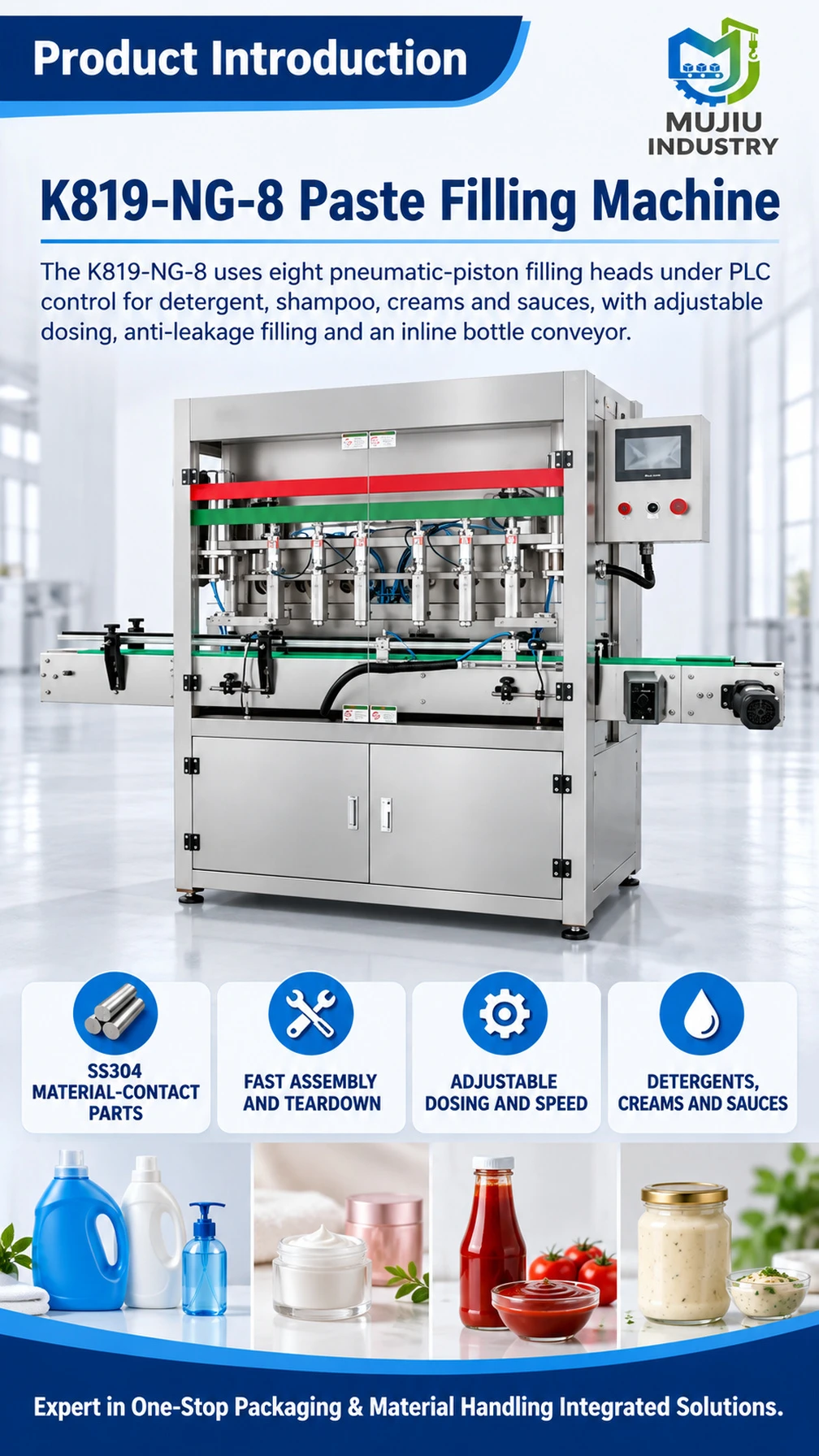 K819-NG-8 Eight-Head Piston Paste Filling Machine - Detail image 1