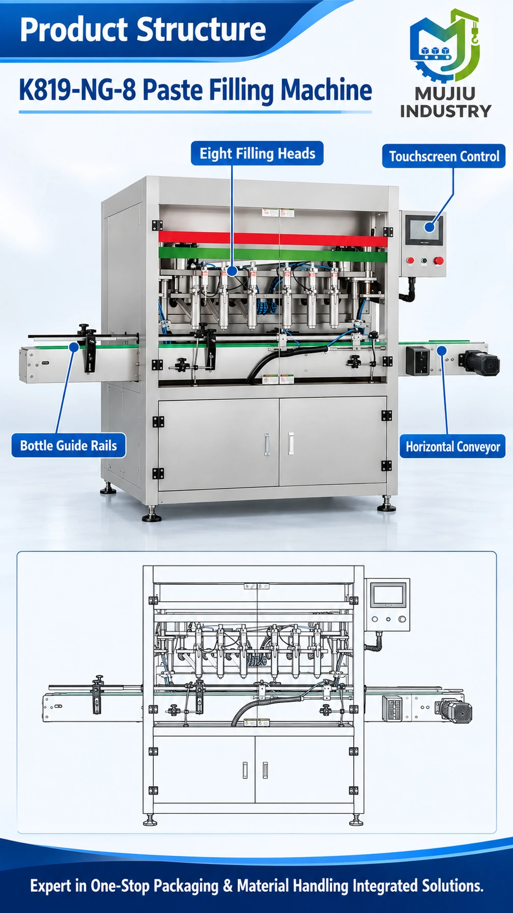 K819-NG-8 Eight-Head Piston Paste Filling Machine - Detail image 3