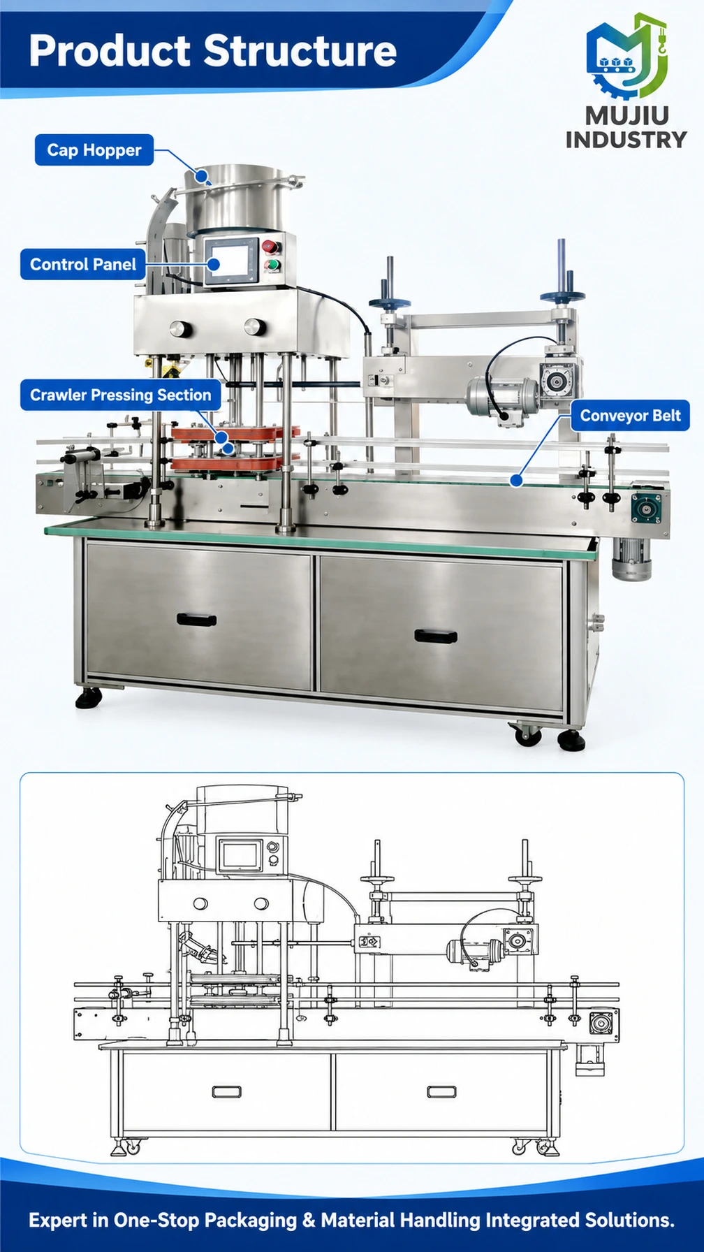 KS-007 Linear Crawler Cap Pressing Machine - Detail image 3