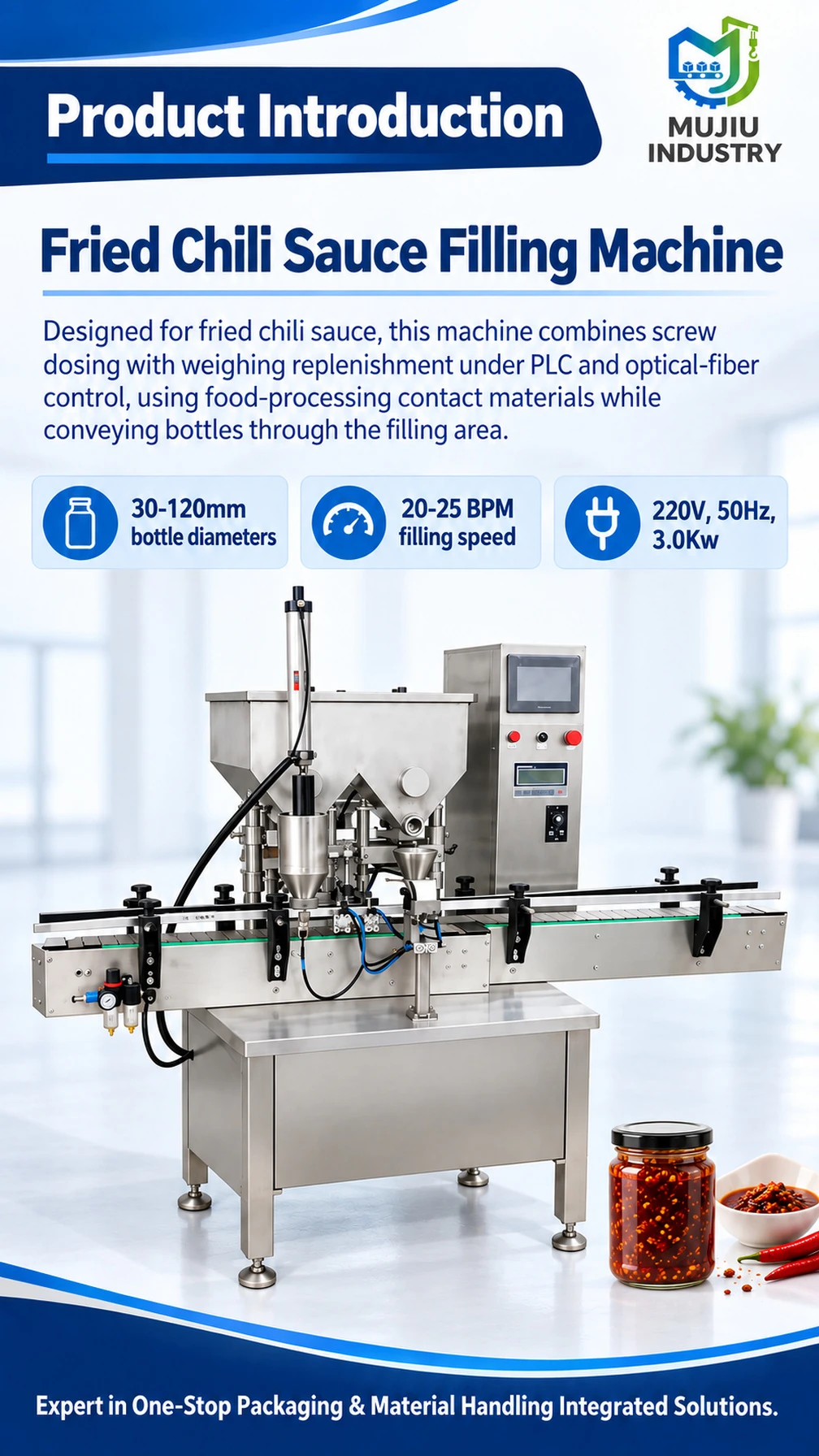 KS-006 Screw-Dosing Chili Sauce Filling Machine - Detail image 1
